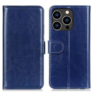 iPhone 16 Pro Wallet Case with Magnetic Closure - Dark Blue