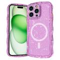 iPhone 16 Pro Wave-Edge Laser Glitter MagSafe Case - Translucent Pink