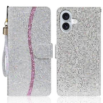 iPhone 16 Stylish Glitter Wallet Case