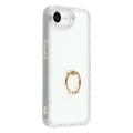 iPhone 16e CrystalGlow Hybrid Case with Ring Holder - White