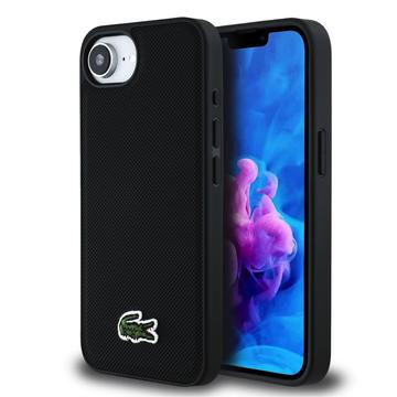 iPhone 16e Lacoste Iconic Petit Pique Woven Logo Case - MagSafe Compatible - Black