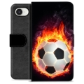 iPhone 16e Premium Wallet Case - Football Flame