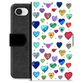iPhone 16e Premium Wallet Case - Hearts
