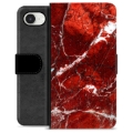 iPhone 16e Premium Wallet Case - Red Marble