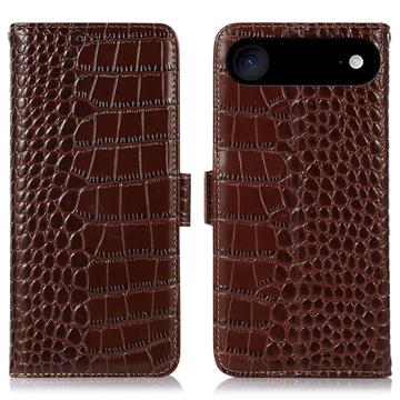 iPhone Air Crocodile Series Wallet Leather Case with RFID - Brown