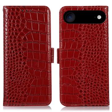 iPhone Air Crocodile Series Wallet Leather Case with RFID - Red