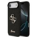 iPhone Air Guess Fixed Glitter 4G Metal Logo Case - Black