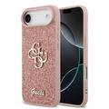 iPhone Air Guess Fixed Glitter 4G Metal Logo Case - Pink