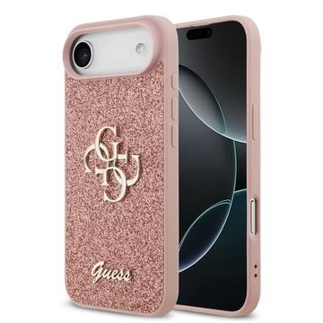 iPhone Air Guess Fixed Glitter 4G Metal Logo Case - Pink