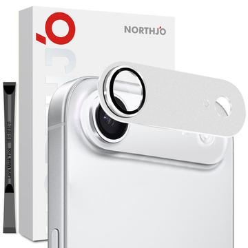 iPhone Air Northjo Full Protection Matte Metal and Tempered Glass Camera Lens Protector - Silver