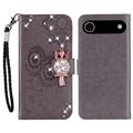 iPhone Air Owl Rhinestone Wallet Case - Grey