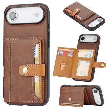 iPhone Air Retro Style Case with Wallet - Brown