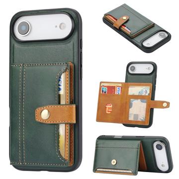 iPhone Air Retro Style Case with Wallet - Green