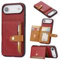 iPhone Air Retro Style Case with Wallet - Red