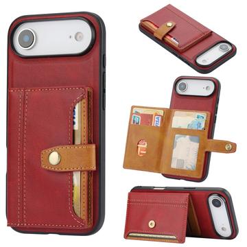 iPhone Air Retro Style Case with Wallet - Red