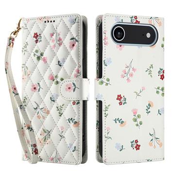 iPhone Air Rhombic Floral Wallet Case - Roses