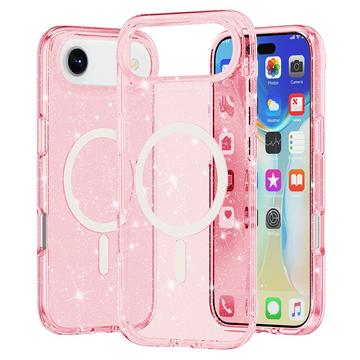 iPhone Air Stylish Glitter Series Hybrid Case - MagSafe Compatible - Pink