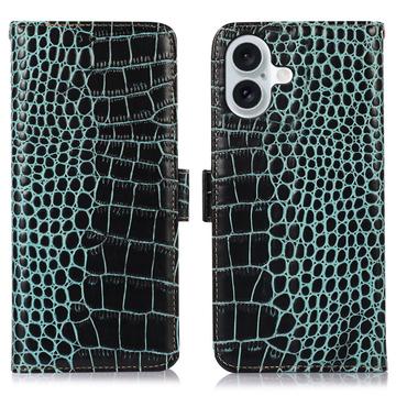 iPhone 17 Crocodile Series Wallet Leather Case with RFID - Green