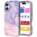 iPhone 17 Luxury Marble Hybrid Case - Blue / Pink