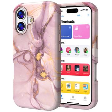 iPhone 17 Luxury Marble Hybrid Case - Purple / Gold