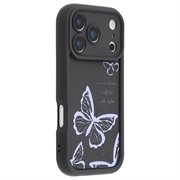 iPhone 17 Pro Butterfly Print TPU Case - Purple / Black