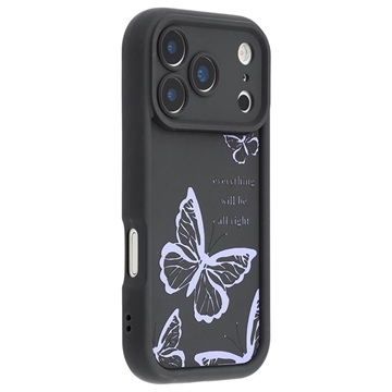 iPhone 17 Pro Butterfly Print TPU Case - Purple / Black