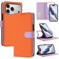 iPhone 17 Pro Detachable Wallet Case with MagSafe, RFID Protection & Hand Strap - Orange / Purple