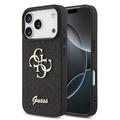 iPhone 17 Pro Guess Fixed Glitter 4G Metal Logo Case - Black