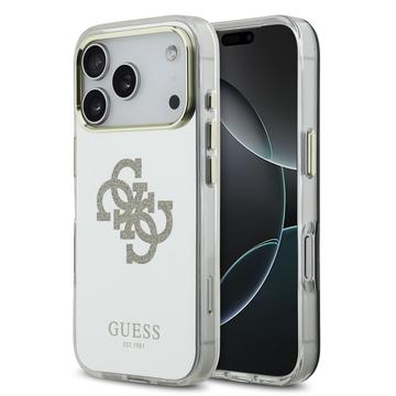 iPhone 17 Pro Guess Mirror 4G Glitter Logo Hybrid Case - MagSafe Compatible - Gold