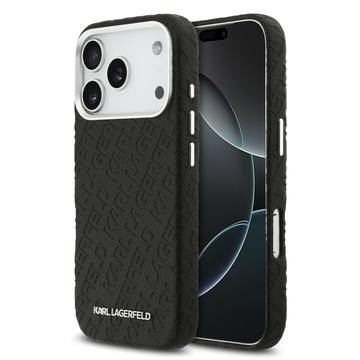 iPhone 17 Pro Karl Lagerfeld Grained Repeated Logo MagSafe Case - Black