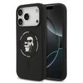 iPhone 17 Pro Karl Lagerfeld Karl and Choupette Liquid Silicone MagSafe Case - Black