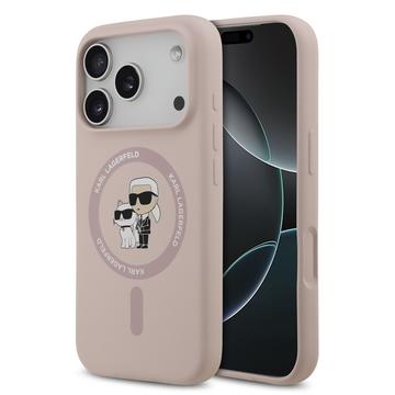 iPhone 17 Pro Karl Lagerfeld Karl and Choupette Liquid Silicone MagSafe Case - Pink