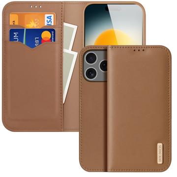 iPhone 17 Pro Max Dux Ducis Hivo Wallet Leather Case - Brown