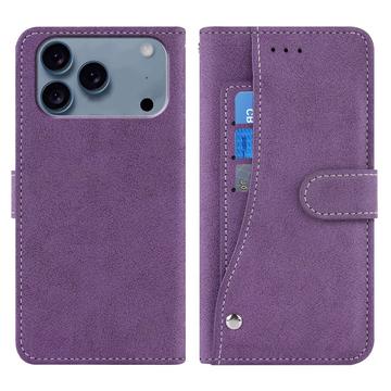 iPhone 17 Pro Max Elegant Retro Wallet Case with Rotating Card Holder - Purple