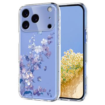 iPhone 17 Pro Max Floral Pattern TPU Case - Purple