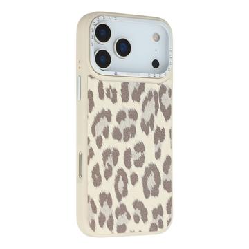 iPhone 17 Pro Max Jaucase Leopard Print Magnetic Hybrid Case - White