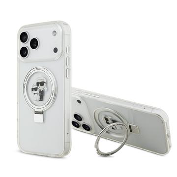 iPhone 17 Pro Max Karl Lagerfeld Ringstand Karl & Choupette Mag Case - White