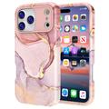 iPhone 17 Pro Max Luxury Marble Hybrid Case - Pink / Gold