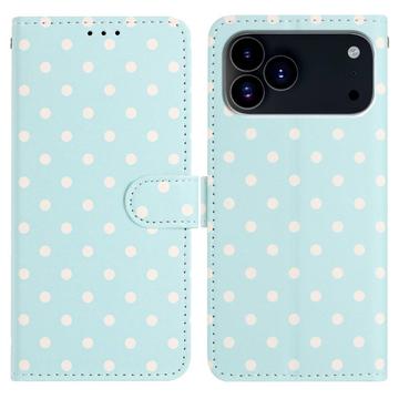 iPhone 17 Pro Max Polka Dot Pattern Wallet Case - Blue