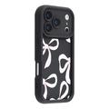 iPhone 17 Pro Max Stylish Shockproof TPU Case with Raised Edges - Black / Big Bow