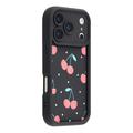 iPhone 17 Pro Max Stylish Shockproof TPU Case with Raised Edges - Black / Cherries
