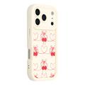 iPhone 17 Pro Max Stylish Shockproof TPU Case with Raised Edges - White / Bow-Tied Cherries
