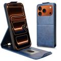 iPhone 17 Pro Max Vertical Flip Case with Stand - Dark Blue