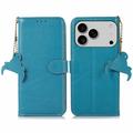 iPhone 17 Pro Max Wallet Leather Case with RFID - Blue