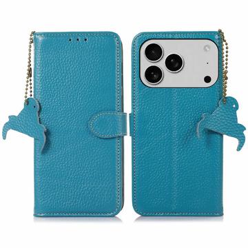iPhone 17 Pro Max Wallet Leather Case with RFID - Blue