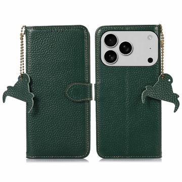 iPhone 17 Pro Max Wallet Leather Case with RFID - Green