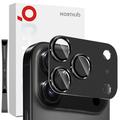 iPhone 17 Pro Northjo Full Protection Matte Metal and Tempered Glass Camera Lens Protector - Black