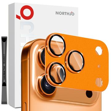 iPhone 17 Pro Northjo Full Protection Matte Metal and Tempered Glass Camera Lens Protector - Orange