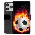 iPhone 17 Pro Premium Wallet Case - Football Flame