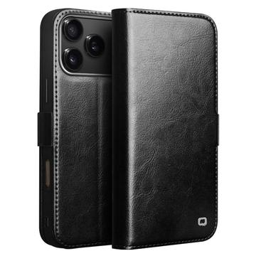 iPhone 17 Pro Qialino Classic Wallet Leather Case - Black